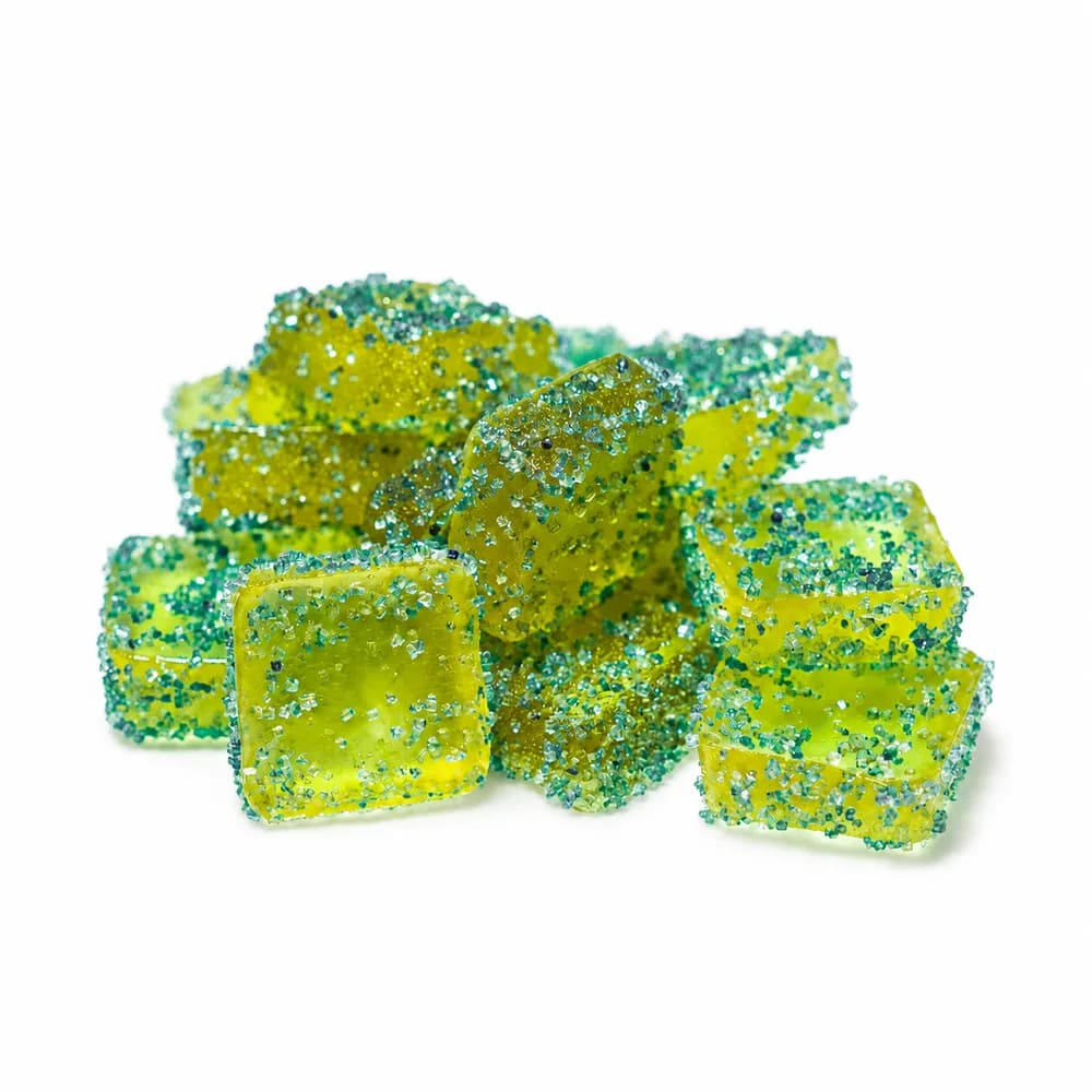 Blue Raspberry Gummies in hand
